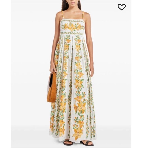 NWOT FARM Rio Off-White Tropical Lightness Floral Sleeveless sundress Maxi sz S - Picture 6 of 14